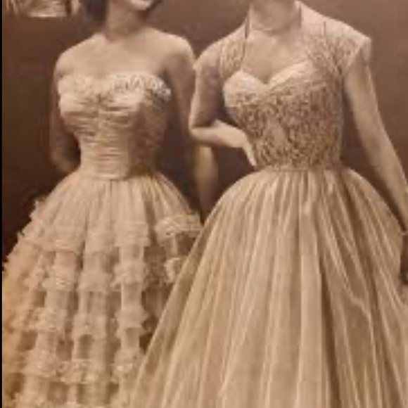 CHERRY FIZZ Incredible Vintage 1950s Pink Tulle + Satin Party Dress sz XS - Picture 10 of 16